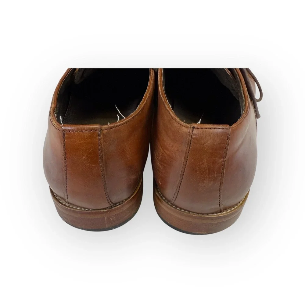 Asher Green Mens Brown Leather Cap Toe Lace Up Oxford Dress‎ Shoes Size 10.5